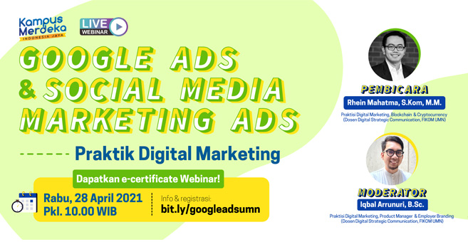 Webinar FIKOM UMN: Belajar Menggunakan Google Ads dan Social Media Marketing Ads
