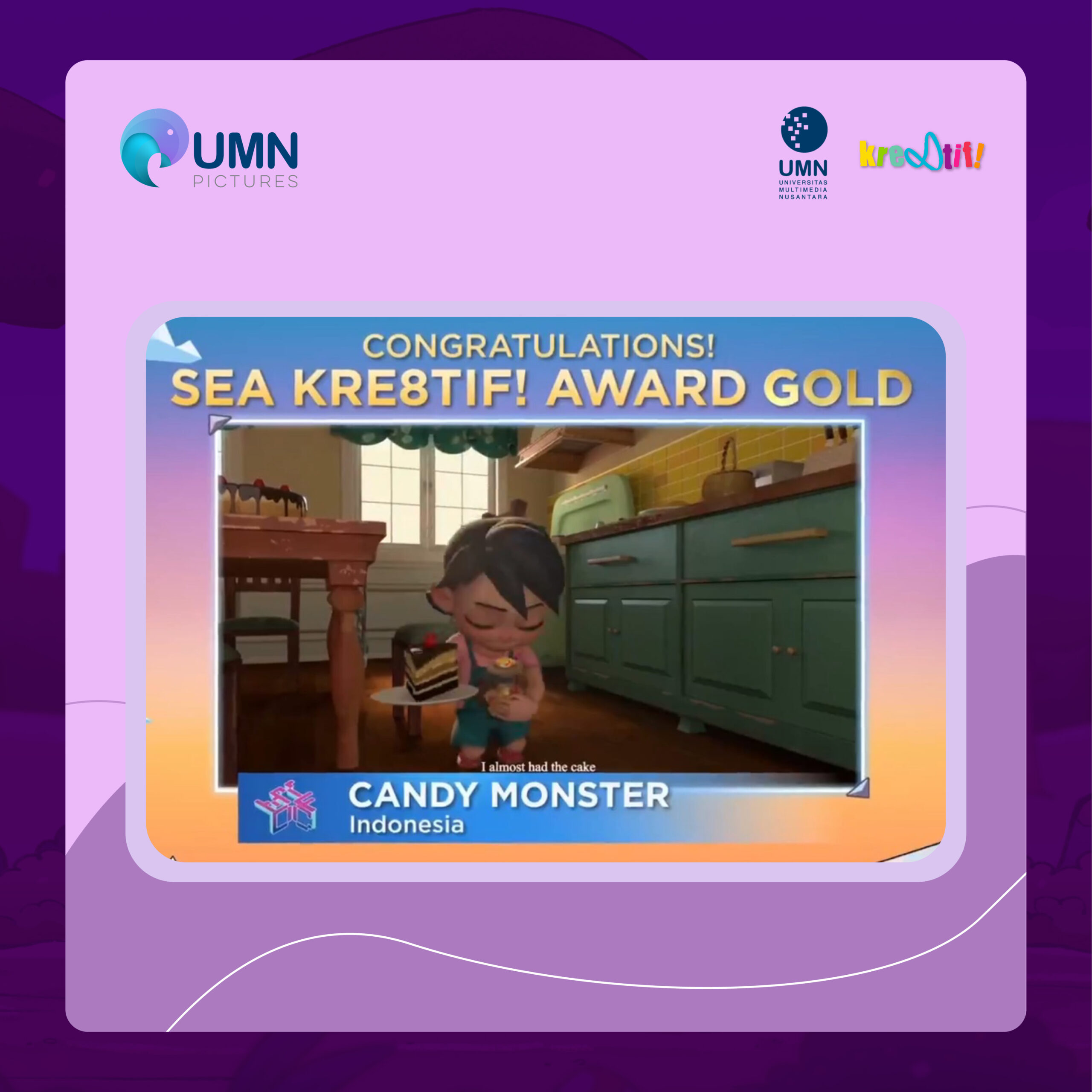 Congratulations! Candy Monster from UMN Pictures Receives Another Award