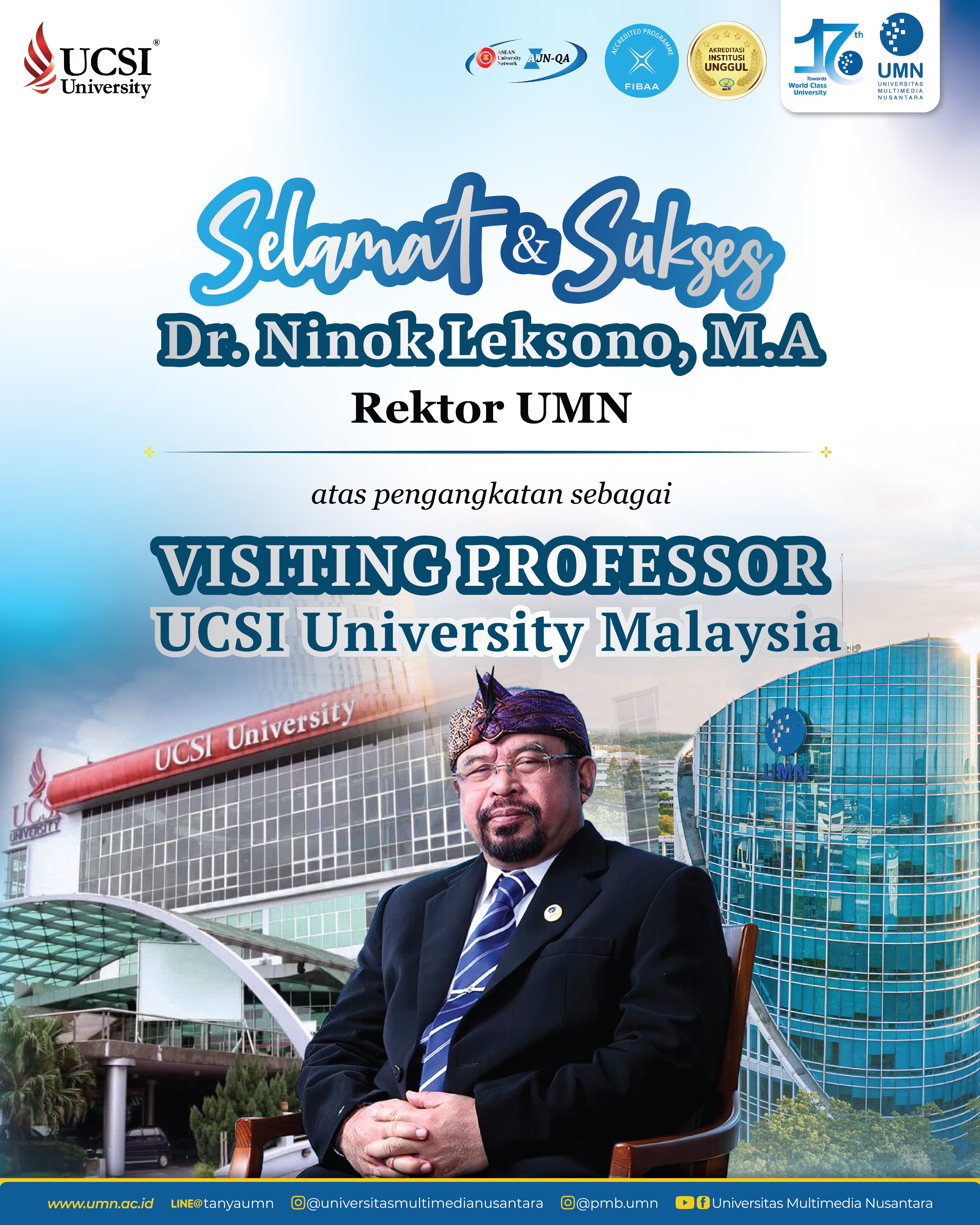Rektor UMN Ninok Leksono Jadi Visiting Professor di UCSI University Malaysia
