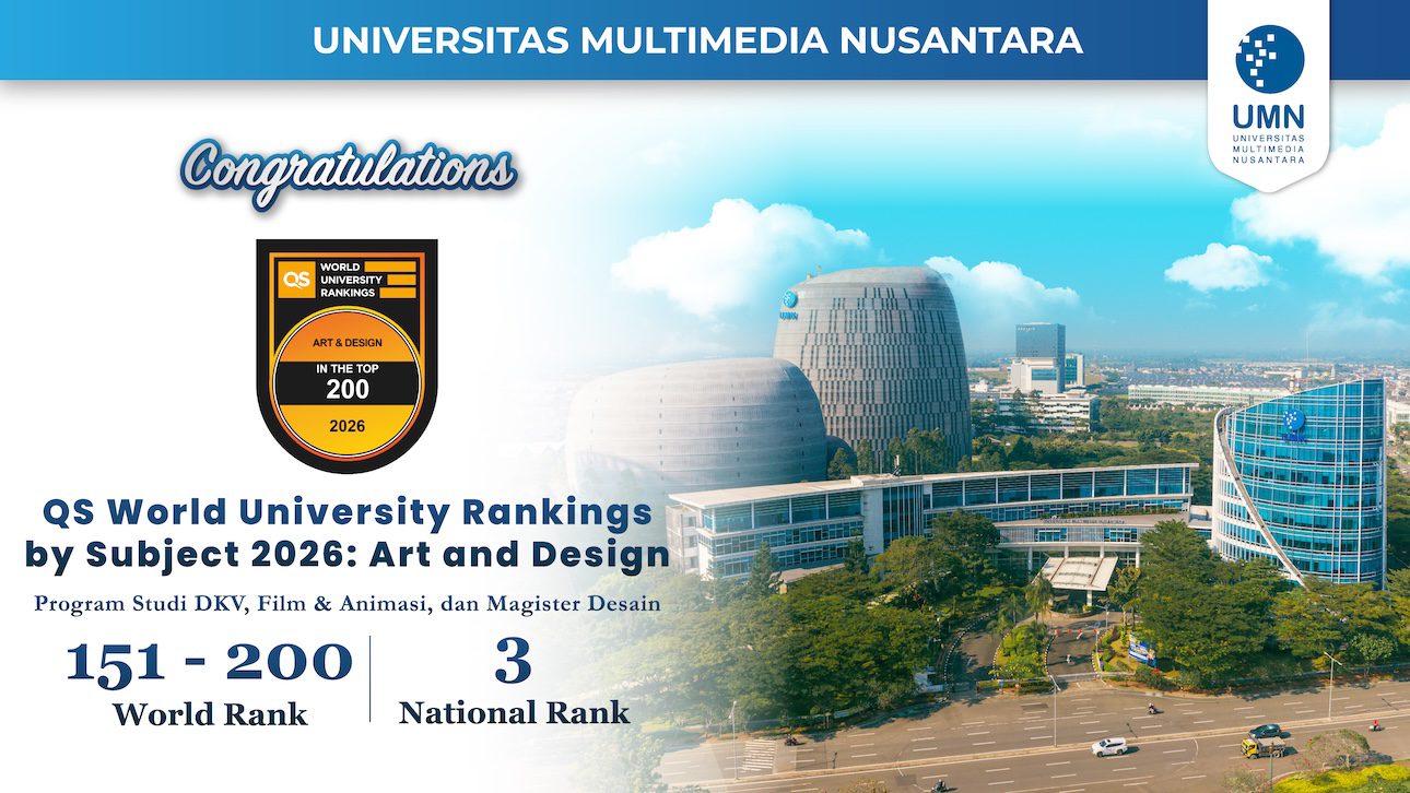 UMN Achieves QS World University Rankings by Subject 2026 in Art & Design, Ranked 151–200 Globally